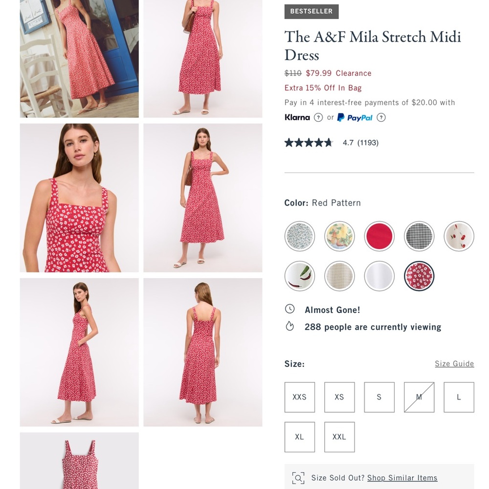 Abercrombie & Fitch Red Floral Dress